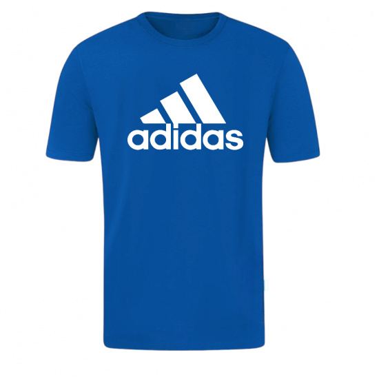 T-SHIRT 100% ΒΑΜΒΑΚΙ ΜΕ LOGO - ΜΠΛΕ ΡΟΥΑ - ADIDAS ΓΡΑΜΜΕΣ ΜΕΓΑΛΟ